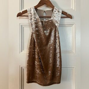 Velvet Tank Top with Mismatched Sleeves